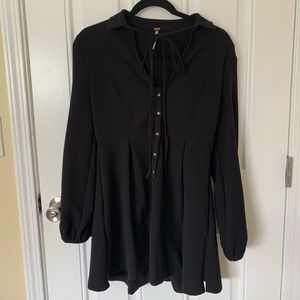 Free People Black Short Mini Dress with Pockets